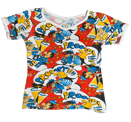 1970s Graphic cartoon print