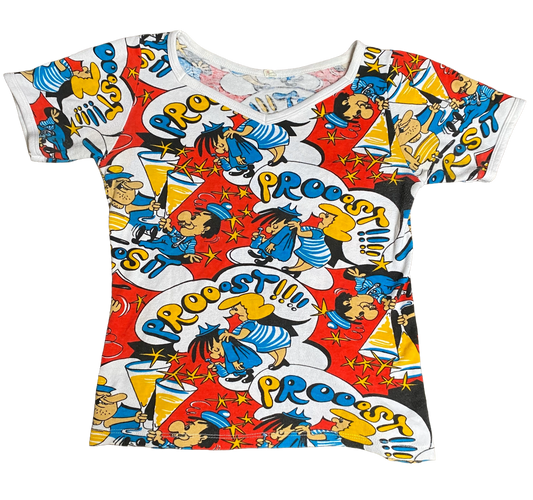 1970s Graphic cartoon print