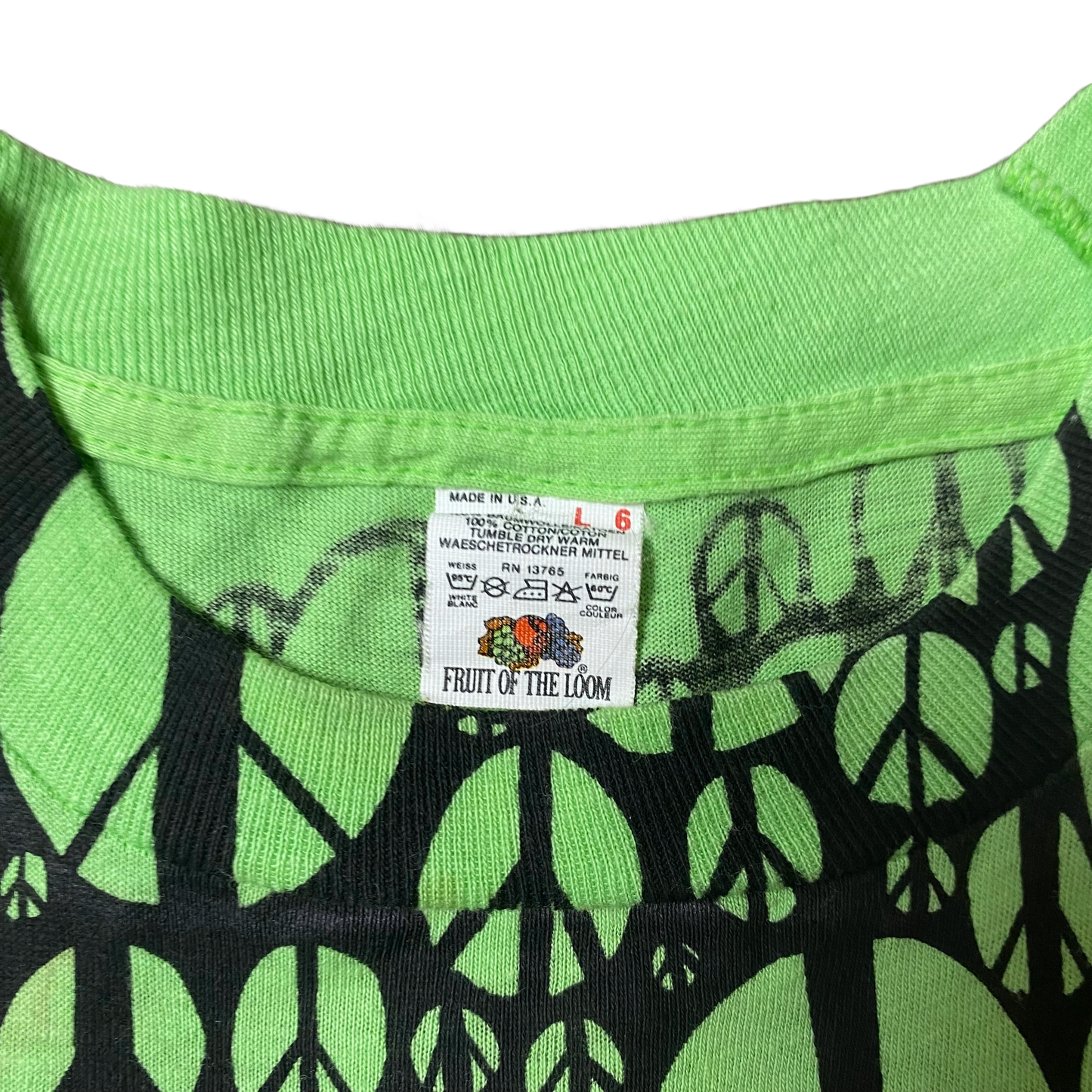1980s all over peace print tank