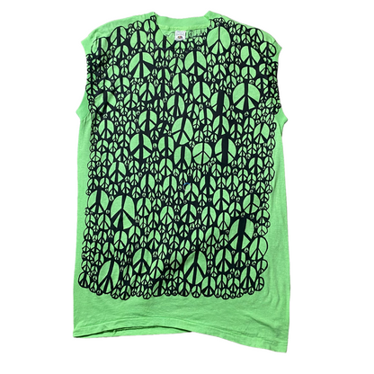 1980s all over peace print tank